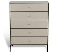 Mavis - Volt Chest Of Drawers With 5 Drawers, Beige/Black - White