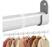 Mavivegue Wardrobe Clothes Rail 42-100 cm Oval Clothes Rail Extendable 28 mm Clothes Rail Wall Mounted for Cupboard Wardrobe Laundry Room
