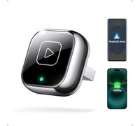Mavlou Wireless Carplay & Android Auto Adapter, Metal Design Mini & Stable 2-in-1 Dongle, Convert Vehicle's Wired CarPlay/Android Auto to Wireless, for iOS 10+/Android 11+ & Cars from 2016 (Gray)