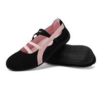 MAVMAX Mary Jane Shoes Ballet Sneakers for Women Casual Sneakers with Elastic Strap Non Slip Women's Ballet Flats with Foam Insole for Comfortable Daily Outgoing Work, Blackpink, 9 UK