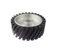 MAVNES 200 * 75mm Serrated Rubber Contact Wheel Dynamically Balanced Belt Grinder Backstand Idler Wheel (Color : Hard 90A, Size : 6204 installed 20)