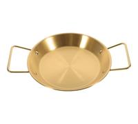 Mavoli Double Handle Pan, Stainless Steel Paella Pan With Anti-scald Handles, Induction-compatible, Multi, Fits Restaurant Banquet, Home Paella Cooking. gold 28cm