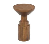 mavon round mango wood end table in brown
