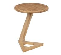 mavon round mango wood end table in oak