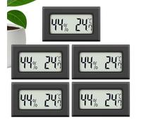 MAVORI® Mini Thermometer & Hygrometer Indoor Digital - 2in1 Indoor Thermometer & Humidity Meter - Professional Temperature and Humidity Monitor for Home - Highly Precise | Pack of 5 (Black)