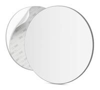Mavoro 22.5 cm Round Shaving Mirror for Shower | 3M Adhesive Shower Mirror | Acrylic - Unbreakable | Less Fogging | Sleek Frameless | Peel and Stick | Glassless Safety