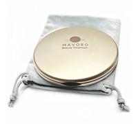 Mavoro Magnifying Compact Mirror | 1x/10x Magnification | 10cm Small Pocket Purse Double Sided Travel Makeup Mirror | Folding Portable Hand Compact Mirror for Handbag and Purses (Champagne Gold)