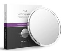 Mavoro Magnifying Mirror with Suction Cups - Triple Suction Cup 15X Magnification. Portable Travel Makeup Mirror (15X)