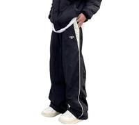 MAVQX Unisex Y2k Sweatpants Vintage Baggy Pants Hip Hop Track Pants Y2k Parachute Pants for Men and Woman, Black, Large