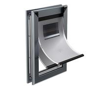 MAVRICFLEX Heavy Duty Doggy Door with Sliding Lock Panel, Aluminum Large Dog Door with Magnetic Double Flaps Dog Door for Large Dogs Up to 40lbs