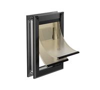 MAVRICFLEX Heavy Duty Doggy Door with Sliding Lock Panel, Aluminum Large Dog Door with Magnetic Double Flaps Dog Door for Large Dogs Up to 40lbs, Medium, Black