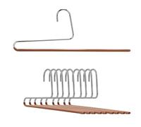 Mawa by Reston Lloyd Non-Slip Space Saving Clothes Hanger with Single Rod for Pants, Style KH35U, Copper,Set of 10