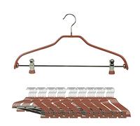 Mawa by Reston Lloyd Silhouette Series Non Slip Space Saving Hanger with Pant Clips, Style 40/FK,Set of 70, Copper
