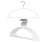 Mawa Clothes Hanger Style 42/PTU with Bar and Hooks for Pants and Skirts, Set of 10, White, Pack of 10, 10 Count