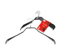 MAWA Hanger for Clothes, Bodyform, Set of 10, Body-Shaped Metal Hanger for Jackets, Coats, Blazers and Jackets, 360° Rotatable, with Anti-Slip Coating, 46 cm, Black