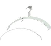 MAWA Hanger for Clothes, Economic P, Set of 10, Space Saving and Non-Slip, Round-Shaped, Top Hanger for T-Shirts and Jumpers, 360° Rotatable, with Anti-Slip Coating, 46 cm, White