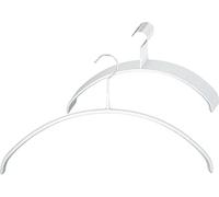 MAWA Hanger for Clothes, Economic P, Set of 10, Space Saving and Non-Slip, Round-Shaped, Top Hanger for T-Shirts and Jumpers, 360° Rotatable, with Anti-Slip Coating, 40 cm, White