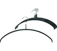 MAWA Hanger for Clothes, Economic P, Set of 10, Space Saving and Non-Slip, Round-Shaped, Top Hanger for T-Shirts and Jumpers, 360° Rotatable, with Anti-Slip Coating, 40 cm, Black