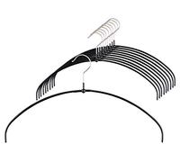 MAWA Hanger for Clothes Light, Economic Light PT, Set of 20, Space-Saving and Non-Slip Hanger for T-shirts, Tops, and Light Jumpers, 360° Rotatable, with Anti-Slip Coasting, 40 cm, Black