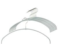 MAWA Hanger for Clothes Light, Economic Light PT, Set of 20, Space-Saving and Non-Slip Hanger for T-shirts, Tops, and Light Jumpers, 360° Rotatable, with Anti-Slip Coasting, 40 cm, Silver