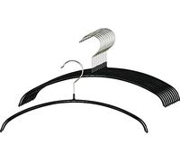 MAWA Hanger for Clothes, Set of 10, Space-saving Hangers for Children, for Tops, T-shirts and Jumpers, 360° Rotatable, with Anti-slip Coating, 30 cm, Black