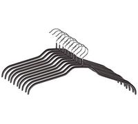 MAWA Hanger for Clothes, Silhouette F, Set of 10, Space-Saving and Non-Slip, Metal Hangers for T-Shirts and Jumpers, 360° Rotatable, 45 cm, Black