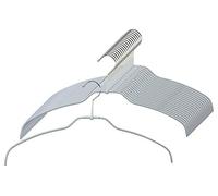 MAWA Hanger for Clothes, Silhouette Light, Set of 20, 50% Space Saving and Non-Slip, Hanger for Shirts and Blouses, 360° Rotatable, with Anti-Slip Coating, 42 cm, Silver