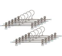 MAWA Hanger for Clothes with Clips, Clip K/D, Set of 10, Space-Saving Hanger for Trousers and Skirts, with Anti-Slip Coated Clips, 360° Rotatable, 30 cm, White
