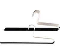 MAWA Hanger for Trousers, KH, Set of 10, Hangers for Clothes, Space Saving and Non-Slip, Perfect for Jeans, Fabric and Suit Pants, with Anti-Slip Coating, 38 cm, Black