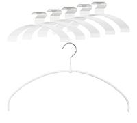 MAWA Light Clothes Hangers, Set of 50 Space-Saving Non-Slip Hangers, Ideal for T-Shirts, Tops and Lightweight Jumpers, with 360° Rotating Hook and Non-Slip Coating, 40 cm, White