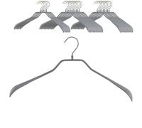 MAWA Set of 25 Body Shaped Metal Coat Hangers Ideal for Coats, Jackets, Blazers and Suits, 360° Rotating Hook, Non-Slip Coat, 42 cm, Silver