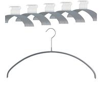 MAWA Set of 50 Premium Space Saving Non-Slip Clothes Hangers Ideal for T-Shirts and Sweaters with 360° Rotating Hook and Non-Slip Coating, 40 cm, Silver