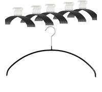 MAWA Set of 50 Space Saving Non-Slip Clothes Hangers Ideal for T-Shirts and Sweaters with 360° Rotating Hook and Non-Slip Coating, 40 cm, Black
