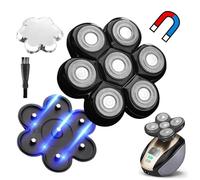 MAWAER Universal Magnetic Interface 7 Blades Head Shaver Replacement Heads for Freedom Series, Black, 1 Count, Adults, Personal Grooming, Male