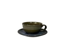 MAWERDCXG Breakfast Latte Coffee Cup Japanese-Style Coffee Cup Set Latte Art Cups Pour-Over Drip with Saucer Vintage Kiln-Changed Ceramic Tableware(B-240ml)