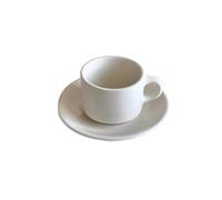 MAWERDCXG Breakfast Latte Coffee Cup White Mini Coffee Cup and Saucer Set, 220ml Home Use Afternoon Tea Latte Cappuccino Mug