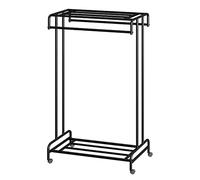 MAWERDCXG Coats Rack Home Double Pole Hanger Floor Balcony Drying Clothes Bedroom Coat Rack with Wheels Hanging Coat Stand(B,100 * 45 * 150cm)