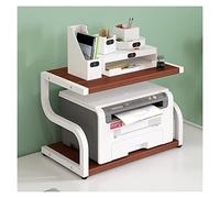 MAWERDCXG Printer Stand Large Printer Stand, Copier Scanner Display, for Desk, Office Supplies Storage Shelf Desk Accessories(Brown)
