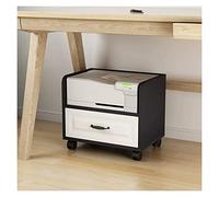 MAWERDCXG Printer Stand Printer Stand 2 Tiers Mobile with Storage Drawer, Under Desk Cart with Wheels, Wooden Rolling Shelf for Home Office Desk Accessories(L43xW40xH46.5cm)