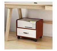 MAWERDCXG Printer Stand Printer Stand for Under Desk Mobile Table with Storage Drawer, Home Office Wood Work Cart with Wheels Desk Accessories(L43xW40xH46.5cm)