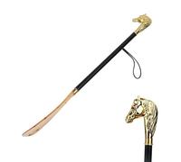 MAWERDCXG Shoe Horn Extended Shoehorn Metal Horse Head Long Handle Household Door Shoe Lift Shoehorns(A)