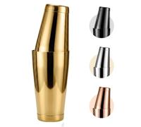 Mawisek Boston Shaker Set 18/28oz (532/828ml) Weighted Tins | Stainless Steel Heavy Duty Cocktail Shaker Martini Shaker Professional Bar Tools for Bartenders, Home, Party & Bar, Gold