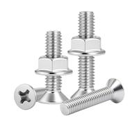 mawmuaw 25 Sets Countersunk Bolts M5x10 mm and M5 Nuts Flat Head Screws and Hex Nut Machine Screws Stainless Steel Flange Nuts and Bolts Phillips for Furniture Machinery and Electrical Appliances
