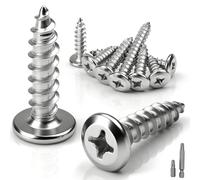 mawmuaw Flat Head Self Tapping Screws M6x20 mm, 25 Pcs Wood Screw Phillips | 304 Stainless Steel, Cross Drive Fastener Screws, Self Drilling, with 2 Pcs Bits, Silver, for Wood, Furniture Installation