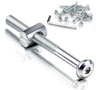 mawmuaw M6x120 mm Bed Bolts, 12 Pack Furniture Connector Bolts and Barrel Nuts, M6 Hex Socket Screws and Nuts with Wrench, Replacement Hardware Kit for Bunk Bed Frames, Cribs, Chairs, Cots, Cabinets