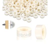mawmuaw Plastic Washers Spacers M8, 50 Pcs Nylon Spacers 14x8 mm | ABS Round Washers, White Spacer for Screws, Non Threaded, Thick M8 Washers, Standoff Spacer, Insulation, for M8 Screws