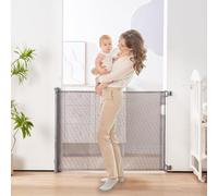 MAWR - Dual Installation Retractable Stair Gate, 150cm Wide, 86cm Tall, Relocatable Stair Gates for Baby | One-Hand Operation, Pet Gates | Extendable Barrier Gate, Indoor/Outdoor, Baby Stair Gate