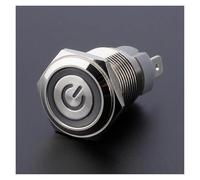 Max 15A Ampere Power Switch 16/19/22MM Latching Momentary Push Button IP67 Waterproof 12V Blue LED Illuminated Switch IDGTTLDF(19mm)