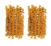 Max 200*30cm Autumn Expanding Garden Trellis Panels, Garden Maple Leaf Fence, Gardenss Fences Screening with Realistic Maple Leaves, Artificial Maple Leaf Garland, for Thanksgiving Balcony Yard (2pcs)