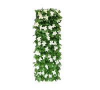 Max 200 * 40cm Expanding Garden Flower Trellis Panels, Privacy Screen Garden, Fence Screening, Gardenss Fence Screening, Gardens Fences Screeningss with Artificial Ivy and Violet Flower (C-1 pc)